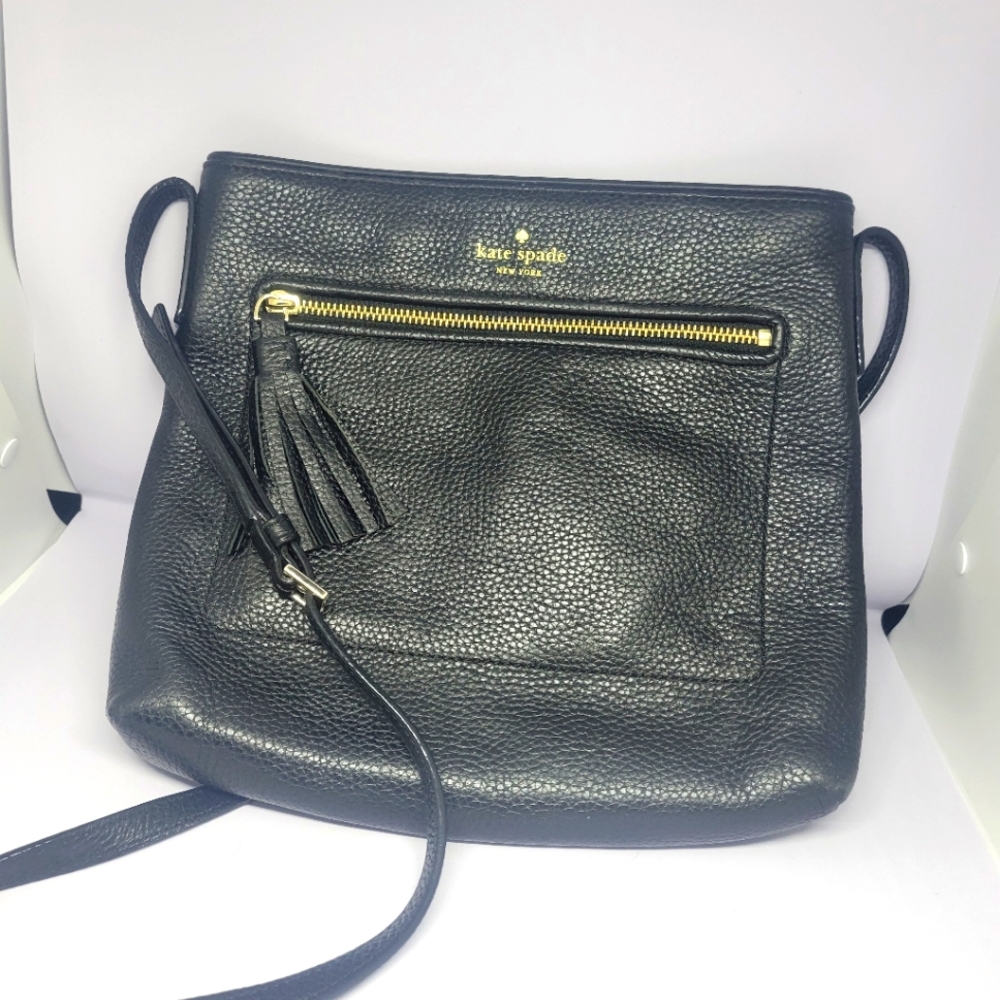 Kate Spade NY Chester Street Dessi Pebbled Black Leather Shoulder Crossbody Bag